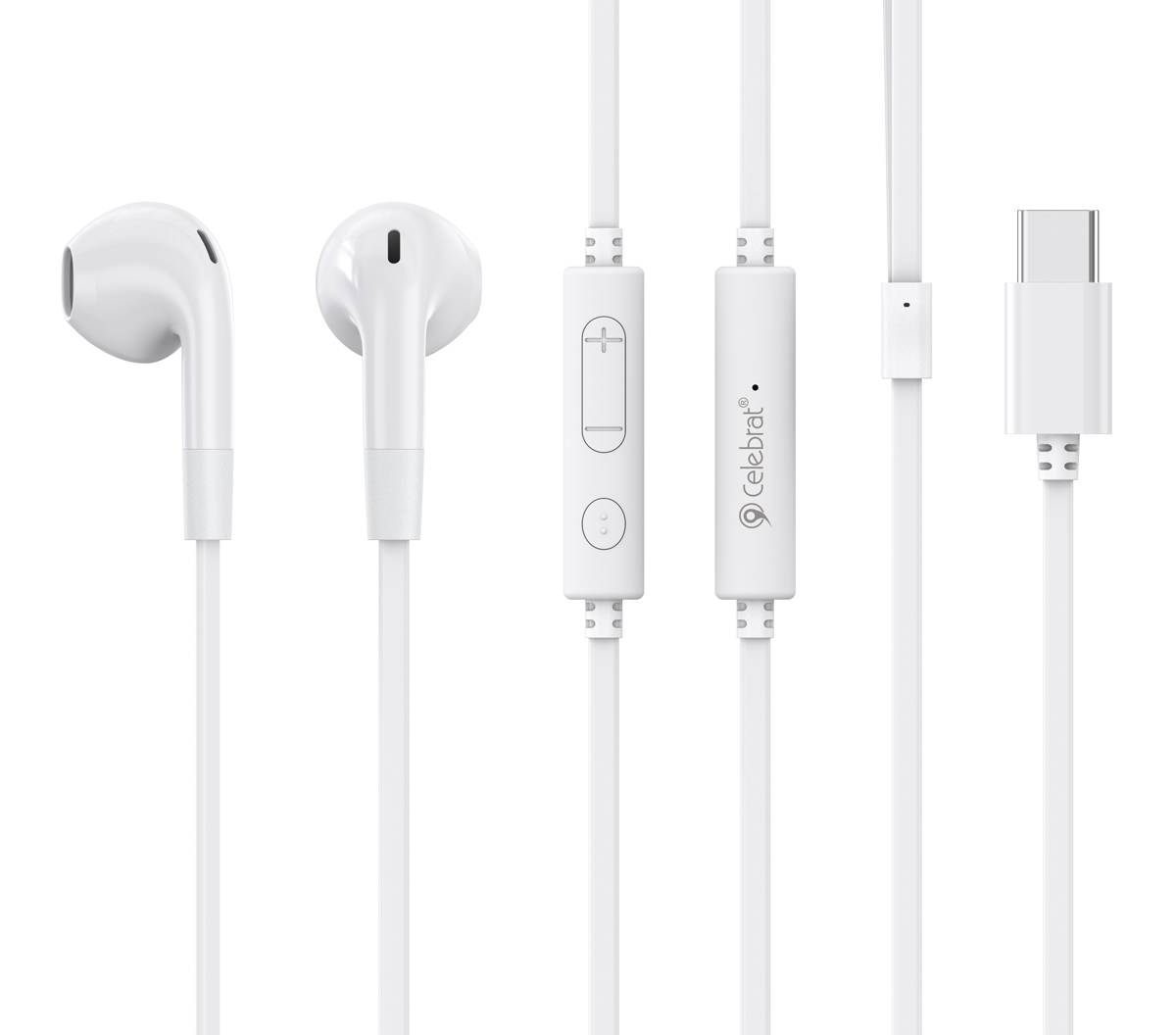 G39-WH CELEBRAT earphones με μικρόφωνο G39, USB-C σύνδεση, 14mm, 1.2m, λευκά - 6925146951839 - Image 1