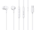 CELEBRAT earphones με μικρόφωνο G40, USB-C σύνδεση, 10mm, 1.2m, λευκά - 6925146951853
