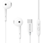 USAMS earphones με μικρόφωνο SJ771, USB-C σύνδεση, 1.2m, λευκά - 6958444997292