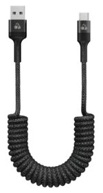 POWERTECH καλώδιο USB-C σε USB PTR-0197 με spiral καλώδιο, PD 60W, 480Mbps, 1m, μαύρο - 5210131159361