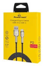 POWERTECH καλώδιο USB-C σε USB PTR-0199, PD 60W, 480Mbps, 1m, μαύρο/γκρι - 5210131159385 - Image 2
