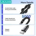 USAMS καλώδιο USB-C σε USB SJ767, 3A, 480Mbps, 1m, μαύρο - 6958444997131 - Image 2
