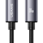 USAMS καλώδιο Lightning σε USB-C SJ770, 30W, 480Mbps, 1m, μαύρο - 6958444997155