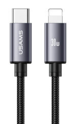 USAMS καλώδιο Lightning σε USB-C SJ770, 30W, 480Mbps, 1m, μαύρο - 6958444997155