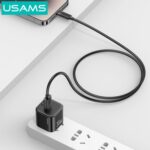 USAMS καλώδιο Lightning σε USB SJ778, 2.4A, 480Mbps, 1m, μαύρο - 6958444997209 - Image 2