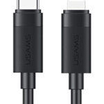 USAMS καλώδιο Lightning σε USB-C SJ781, 30W, 480Mbps, 1m, μαύρο - 6958444997247