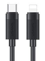 USAMS καλώδιο Lightning σε USB-C SJ781, 30W, 480Mbps, 1m, μαύρο - 6958444997247