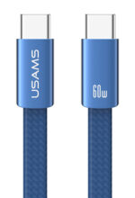 USAMS καλώδιο USB-C SJ783, 60W, 480Mbps, flat, 1.2m, μπλε - 6958444997421