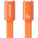 USAMS καλώδιο USB-C SJ783, 60W, 480Mbps, flat, 1.2m, πορτοκαλί - 6958444997483