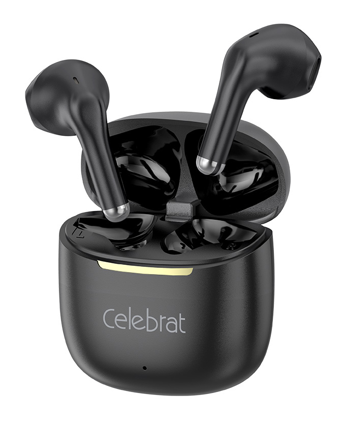 W79-BK CELEBRAT earphones με θήκη φόρτισης W79, True Wireless, 13mm, 30/300mAh, μαύρα - 6925146995260 - Image 1