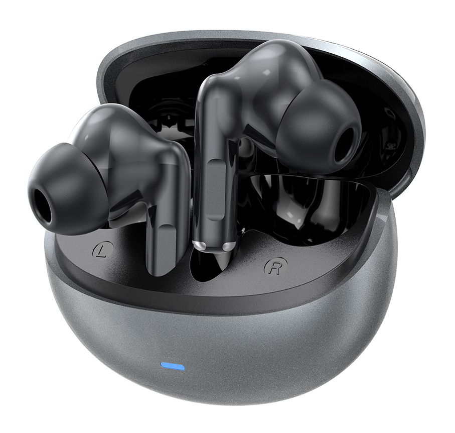 W80-GR CELEBRAT earphones με θήκη φόρτισης W80, True Wireless, 13mm, 30/230mAh, γκρι - 6925146995284 - Image 1