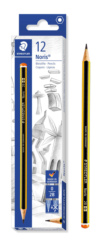 120-0 STAEDTLER ξύλινο μολύβι Noris 120-0, εξάγωνο, 2B0, 12τμχ - 4007817105023 - Image 1