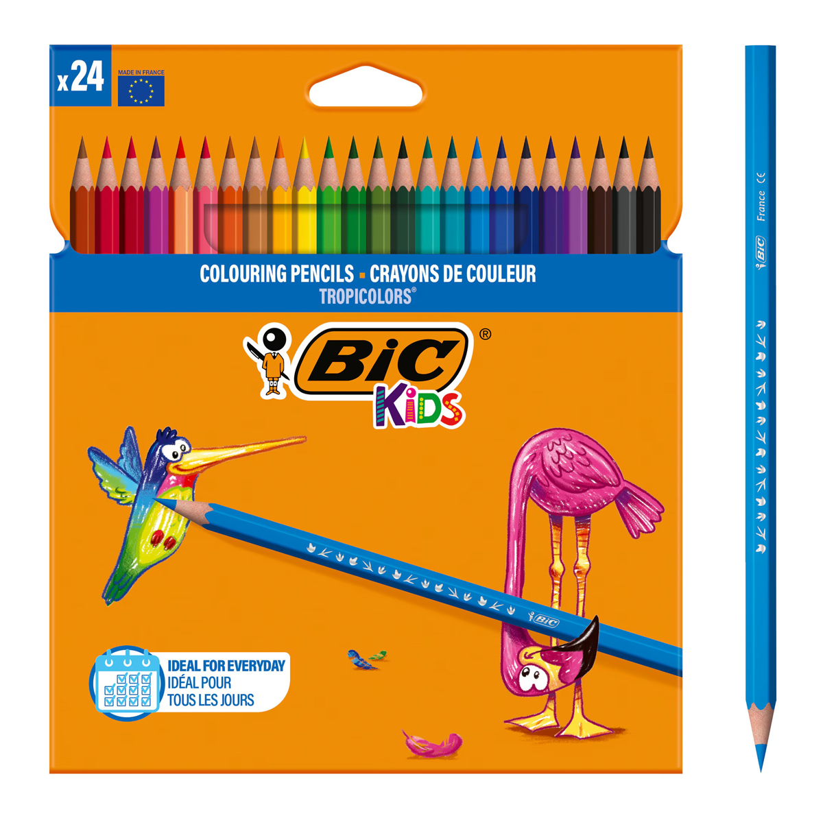 2169375182 BIC σετ χρωματιστές ξυλομπογιές Kids Tropicolors, εξάγωνες, 24τμχ - 3270220022510 - Image 1