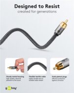 GOOBAY καλώδιο ήχου RCA σε RCA 65296, 2m, μαύρο/ασημί - 4040849652967 - Image 2