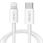 LDNIO καλώδιο Lightning σε USB-C MFi01, MFi, 30W, 480Mbps, 1m, λευκό - 6933138601518