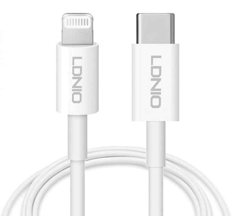 6933138601518 LDNIO καλώδιο Lightning σε USB-C MFi01, MFi, 30W, 480Mbps, 1m, λευκό - 6933138601518 - Image 1