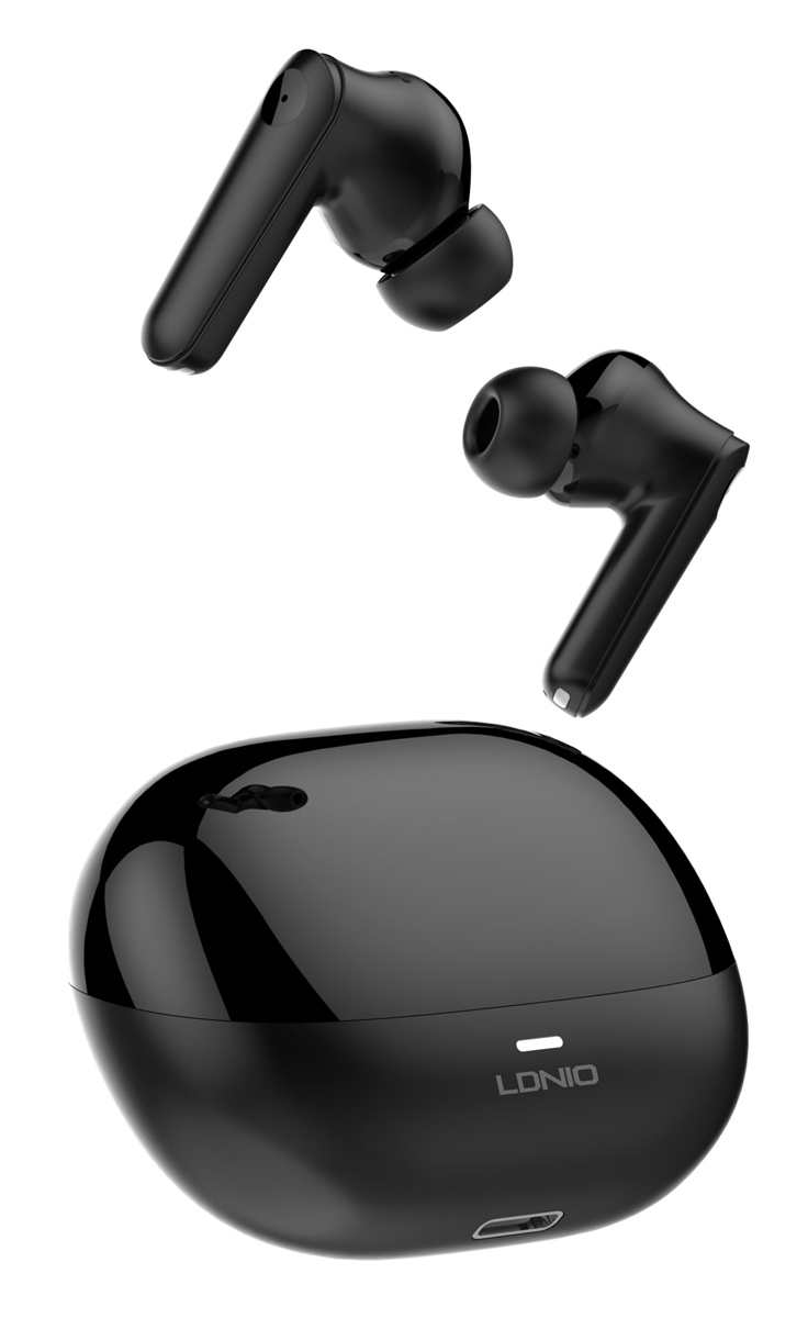 6933138601983 LDNIO earphones με θήκη φόρτισης T05, True Wireless, 13mm, 40/500mAh, μαύρα - 6933138601983 - Image 1