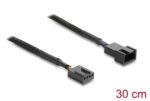 DELOCK καλώδιο προέκτασης 4pin PWM 91360 για ανεμιστήρες, 30cm, μαύρο - 4043619913602 - Image 2