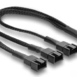 DELOCK καλώδιο 1x 4pin PWM σε 1x 4pin PWM + 2x 3pin 91366 για ανεμιστήρες, 25cm, μαύρο - 4043619913664