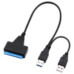 POWERTECH καλώδιο σύνδεσης HDD/SSD CAB-U163, 2x USB σε SATA, DC, 5Gbps - 5210131161562