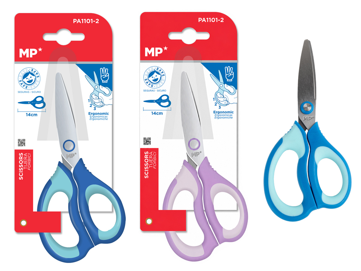 PA1101-2 MP παιδικό ψαλίδι χαρτιού PA1101-2, μεταλλική λεπίδα, 14cm, διάφορα χρώματα, 1τμχ - 8435721033143 - Image 1