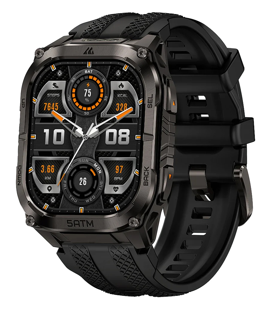 KOS-TANKM4C-BK KOSPET smartwatch TANK M4C, heart rate, 1.96" AMOLED, GPS, 5 ATM & IP69K, με φακό, μαύρο - 6978602500454 - Image 1